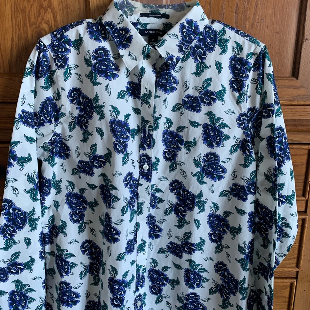 No-iron floral long sleeve